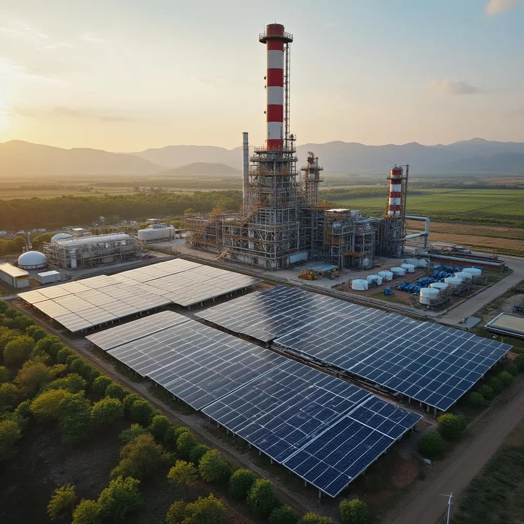 Integración de energía solar en planta